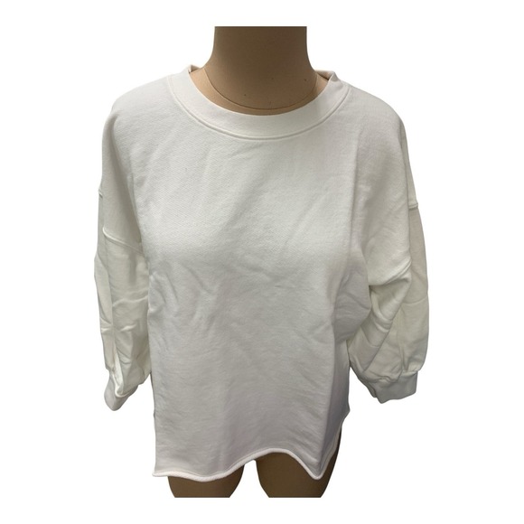 perfectwhitetee Tops - New Perfect White Tee Niall French Terry 3/4 Sweatshirt White Size Medium